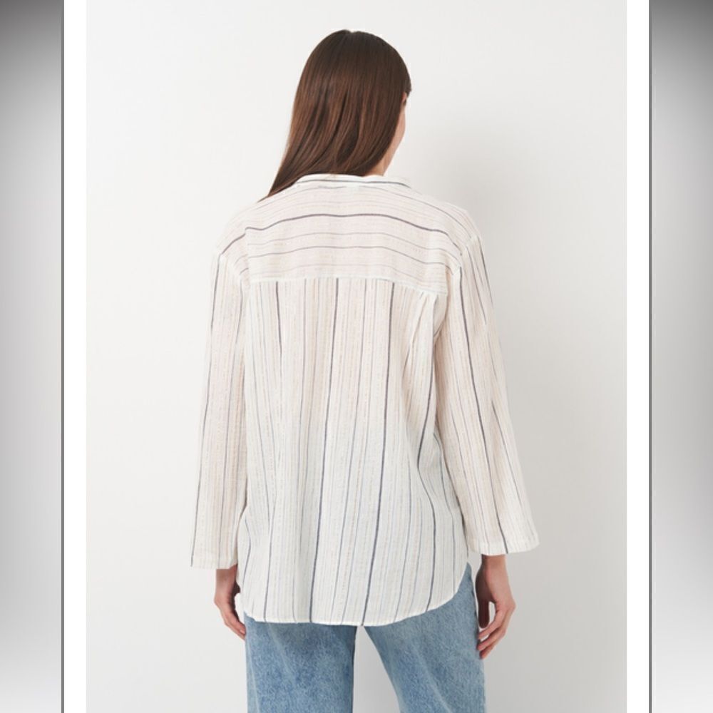 ZARA METALLIC THREAD SHIRT TOP - Picture 4 of 6